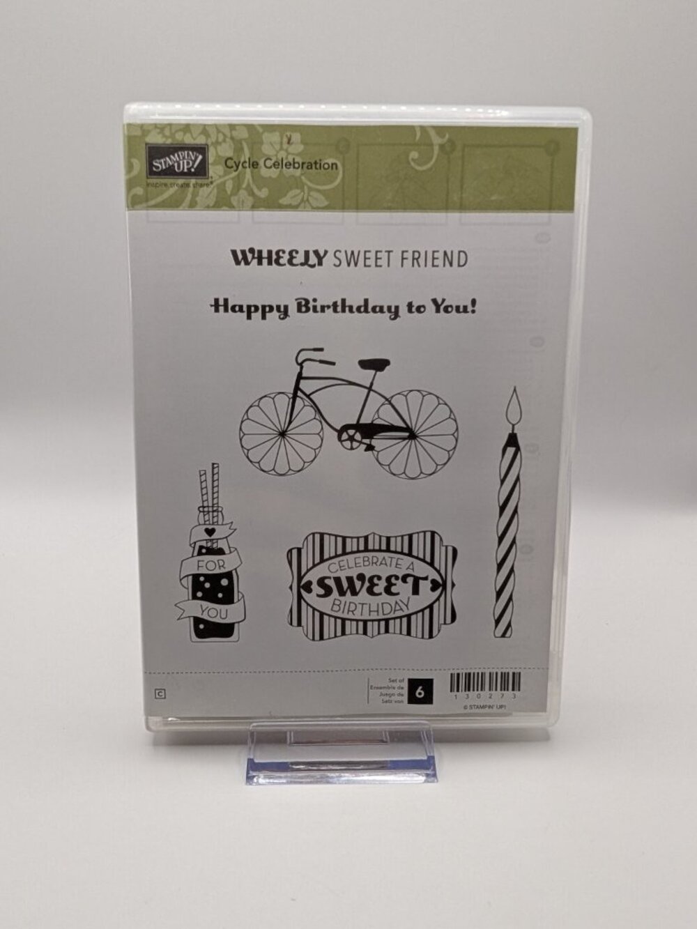 Stampin' Up! "Cycle Celebration" Cling Stamp Set Birthday Bicycle